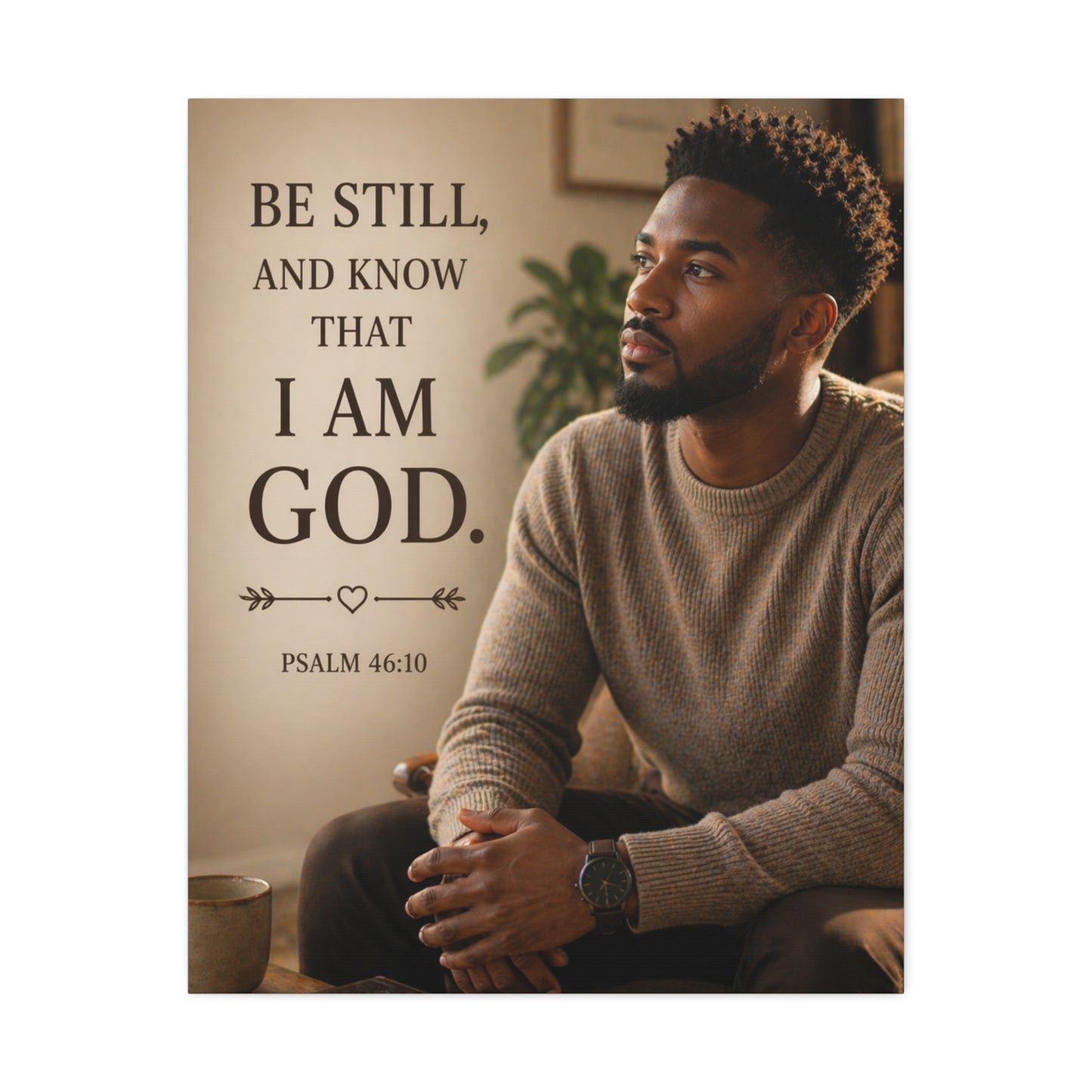 Be Still Psalm 46:10 Canvas Wall Art — Inspirational Christian Stretched Canvas