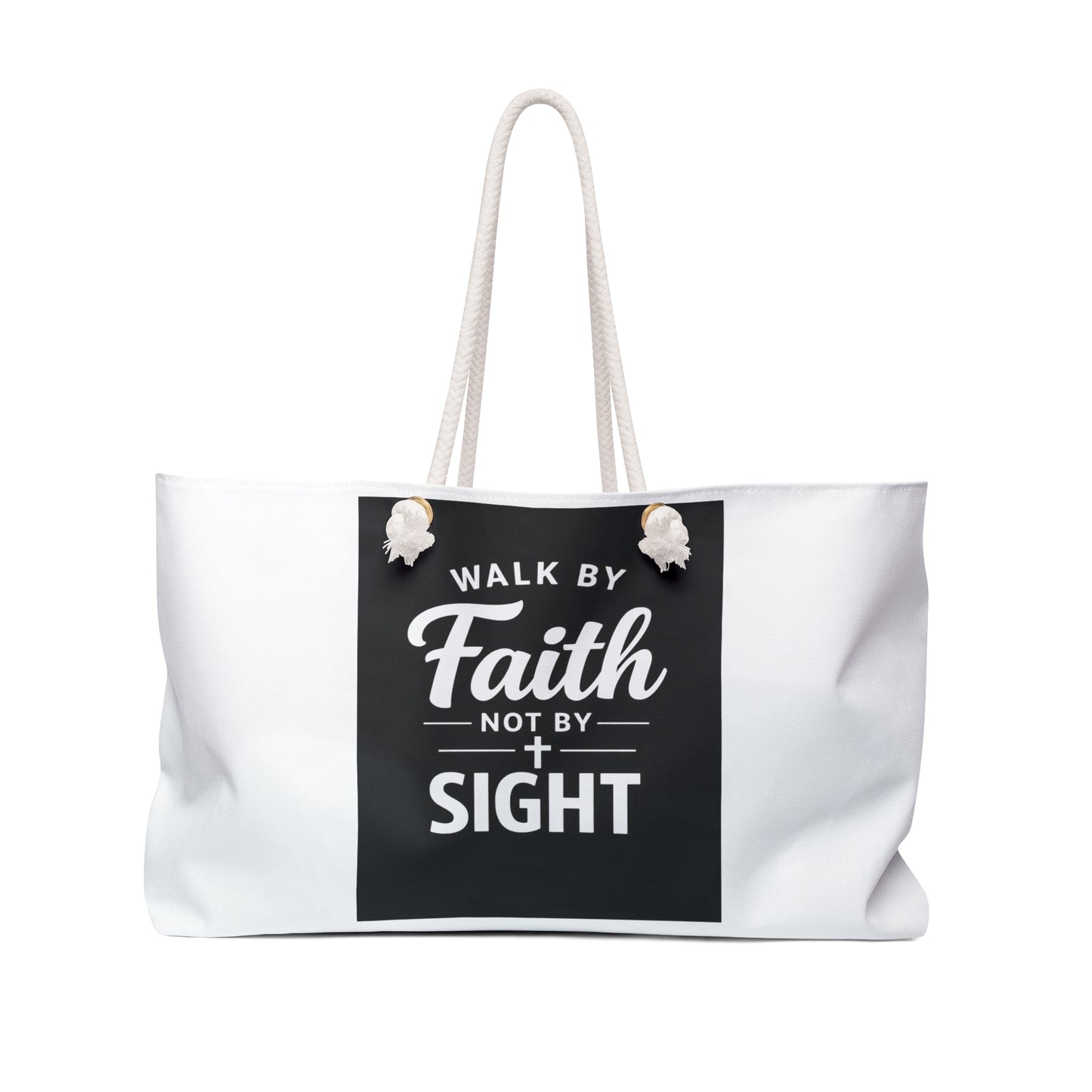 Faith-Inspired Weekender Bag — "Walk by Faith Not by Sight" Canvas Tote