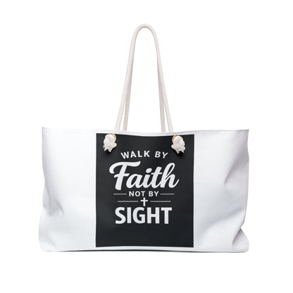 Faith-Inspired Weekender Bag — "Walk by Faith Not by Sight" Canvas Tote