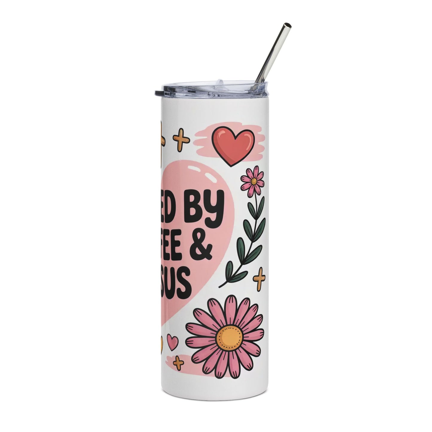 Fueled By Coffee Stainless Steel Tumbler 20oz Christian Travel Mug