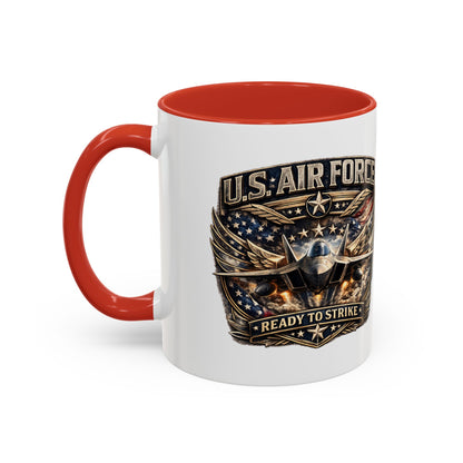 U.S. Air Force Accent Coffee Mug — "Ready to Strike" Military Aviation Gift