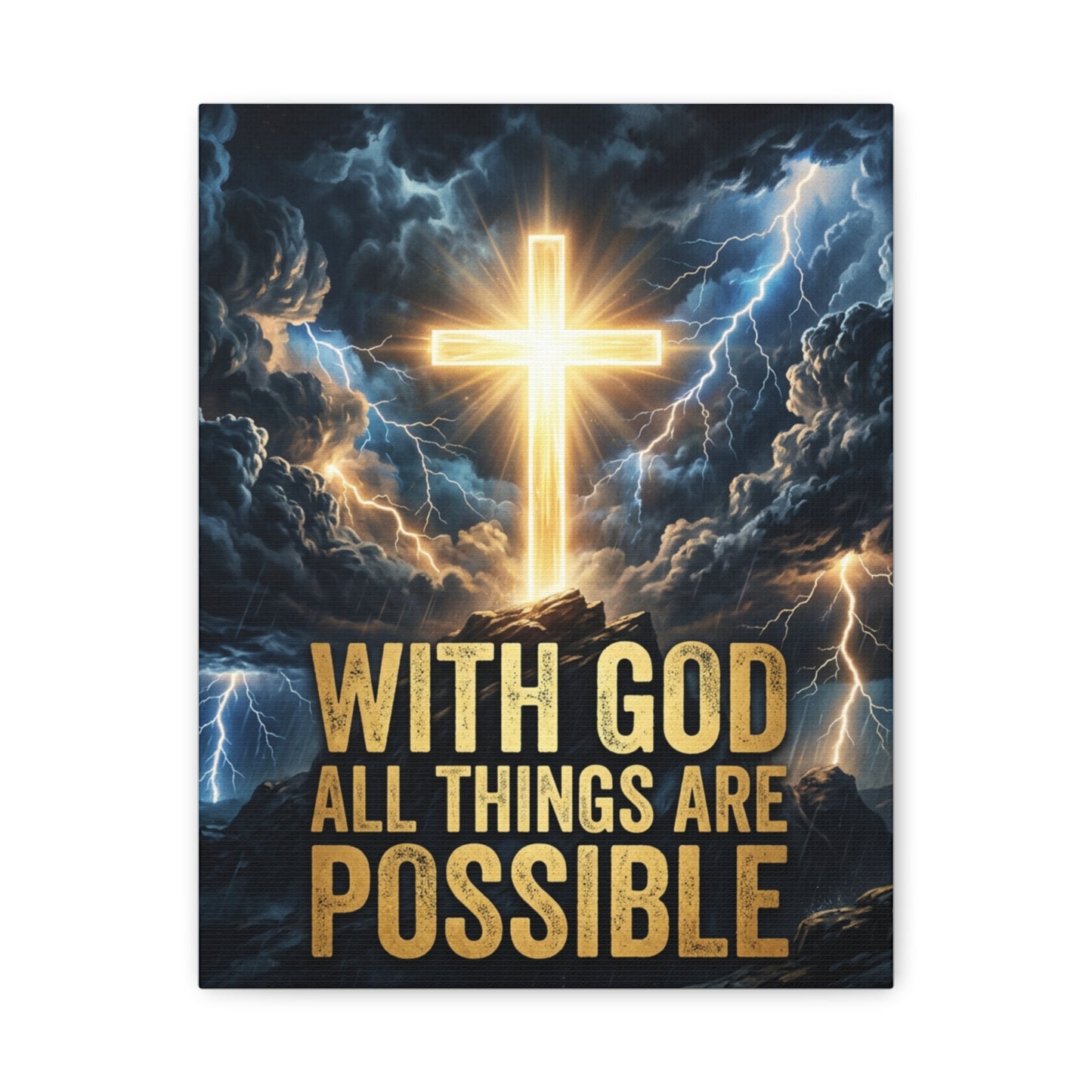 "With God All Things Are Possible" Canvas Wall Art