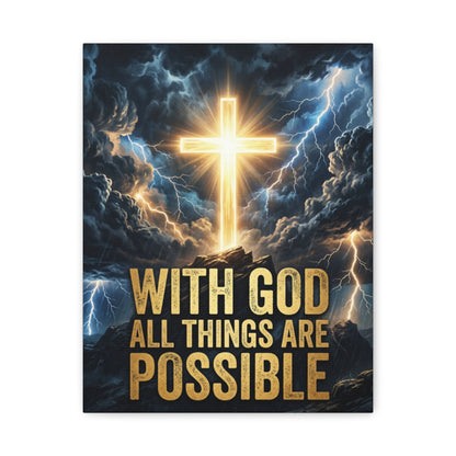 "With God All Things Are Possible" Canvas Wall Art
