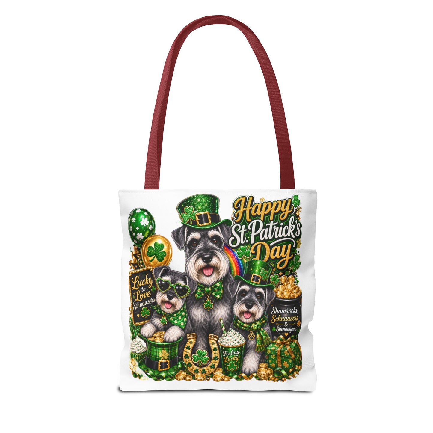 St. Patrick's Day Schnauzer Tote Bag – Happy St. Patrick’s Day Dogs Design