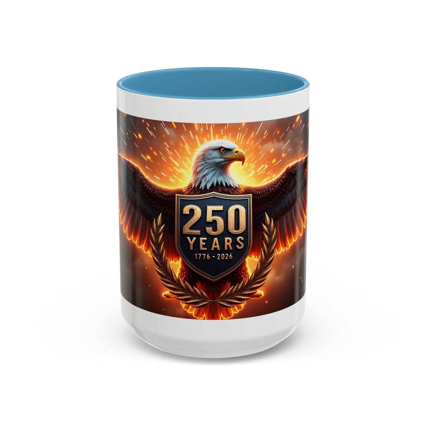 250 Years Eagle Coffee Mug — Patriotic Anniversary Ceramic Accent Mug (11/15oz)