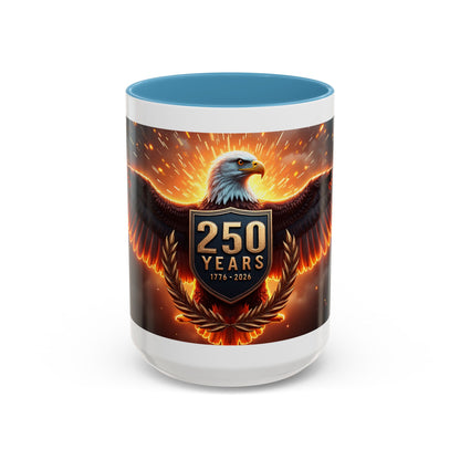 250 Years Eagle Coffee Mug — Patriotic Anniversary Ceramic Accent Mug (11/15oz)