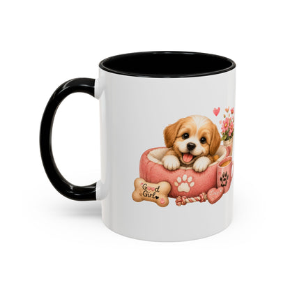Cute Puppy Coffee Mug — Adorable 'Good Girl' Dog Design, Accent 11/15oz