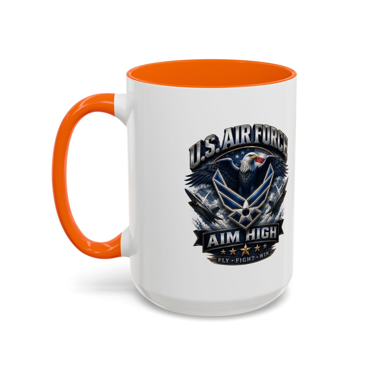 U.S. Air Force Accent Coffee Mug — Aim High Eagle Design (11/15 oz)