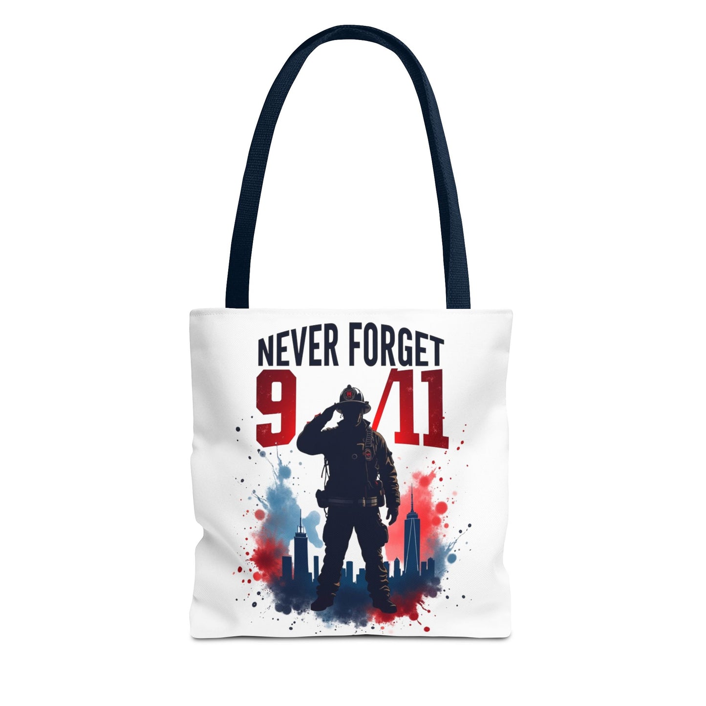 Never Forget 9/11 Tribute Tote Bag — Memorial Patriotic Canvas Carryall