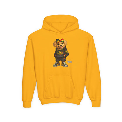 Youth Hoodie — Black Excellence Bear Graphic Sweatshirt (Kids)