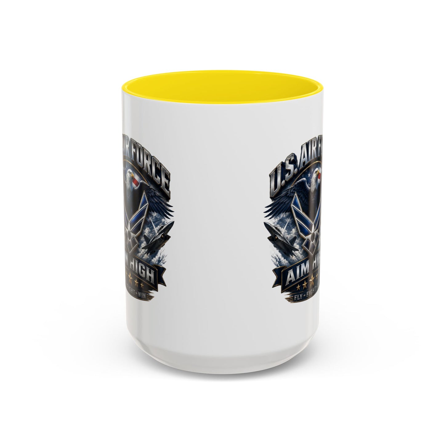 U.S. Air Force Accent Coffee Mug — Aim High Eagle Design (11/15 oz)