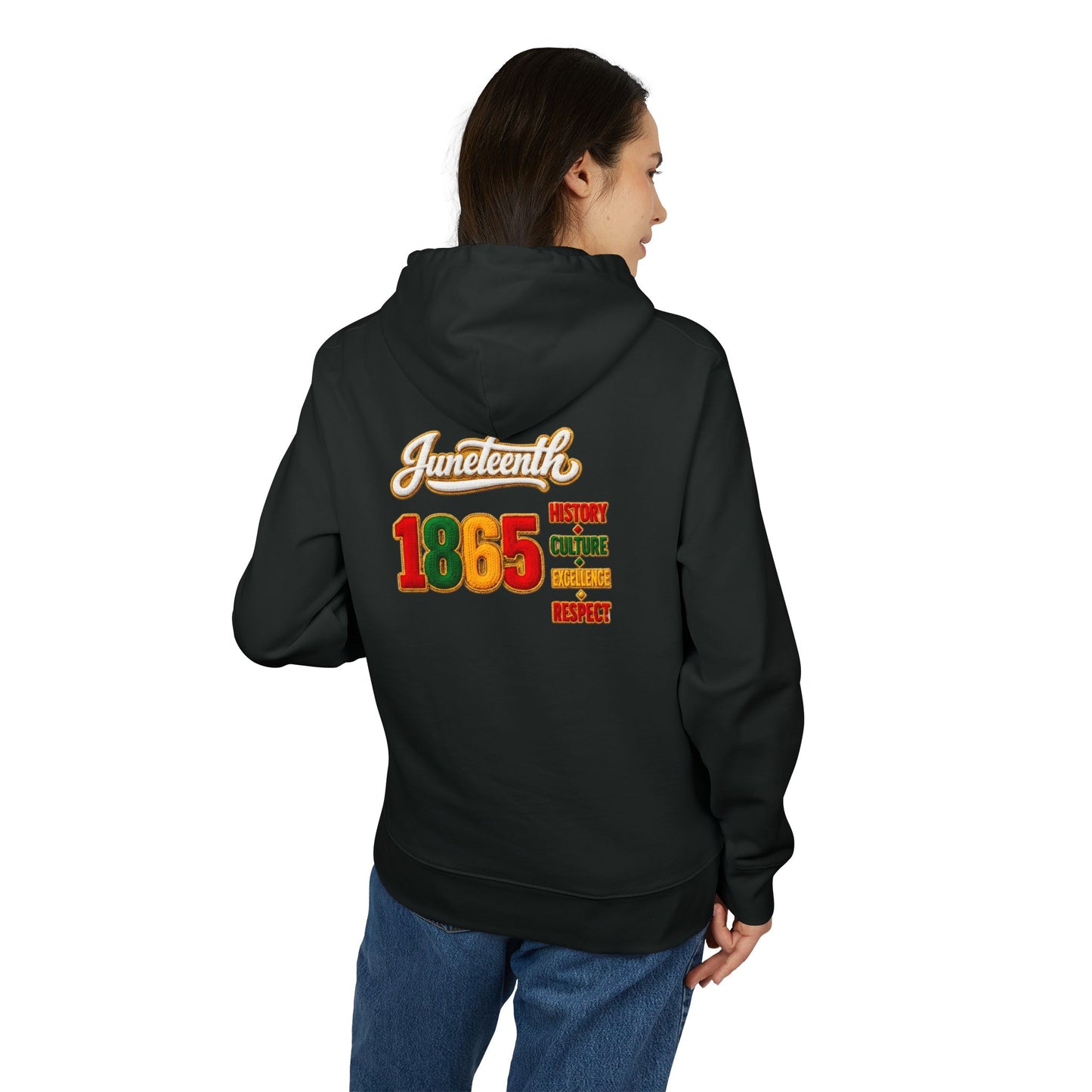 Juneteenth 1865 Hoodie — History, Courage, Resilience, Respect Pullover