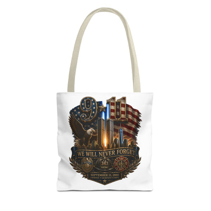 9/11 Memorial Tote Bag — "We Will Never Forget" Patriotic Tribute