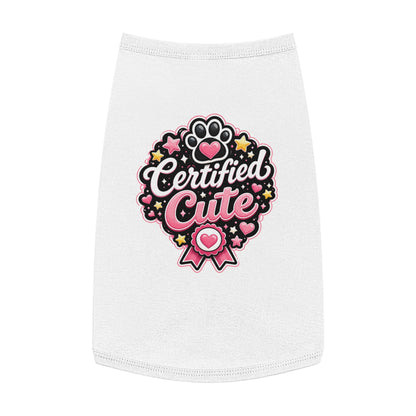 Certified Cute Pet Tank Top — Pink Paw Ribbon Dog Shirt