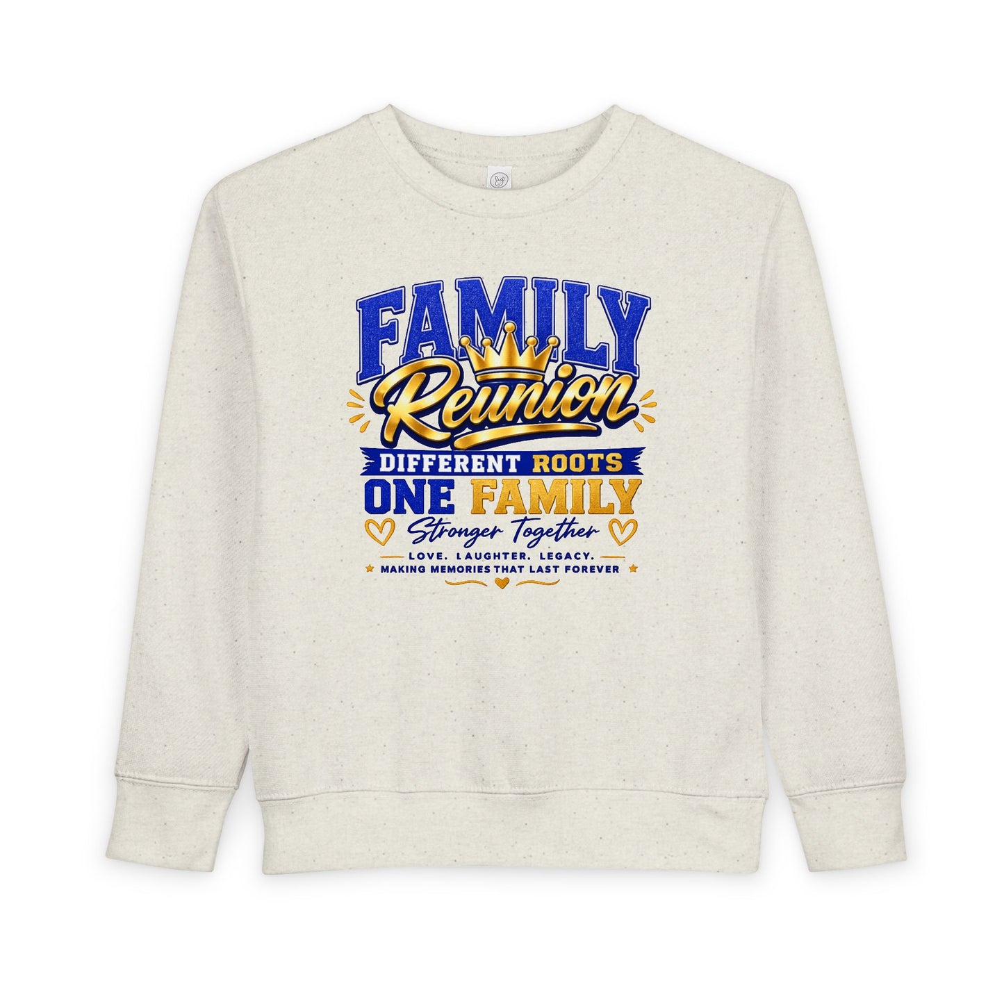 Family Reunion Toddler Sweatshirt — "Different Roots One Family" Kids Crewneck