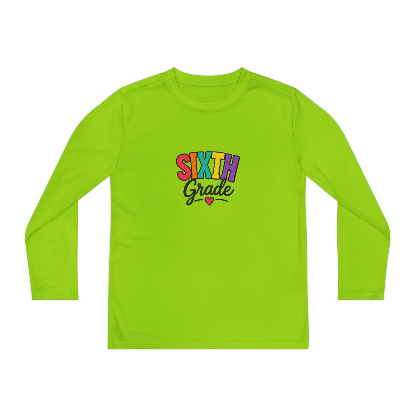 Sixth Grade Youth Long Sleeve Tee - Colorful Back-to-School Shirt