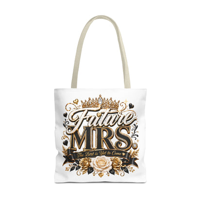 Future Mrs. Tote Bag — Bridal Bachelorette Gift Bag with Gold Crown Design