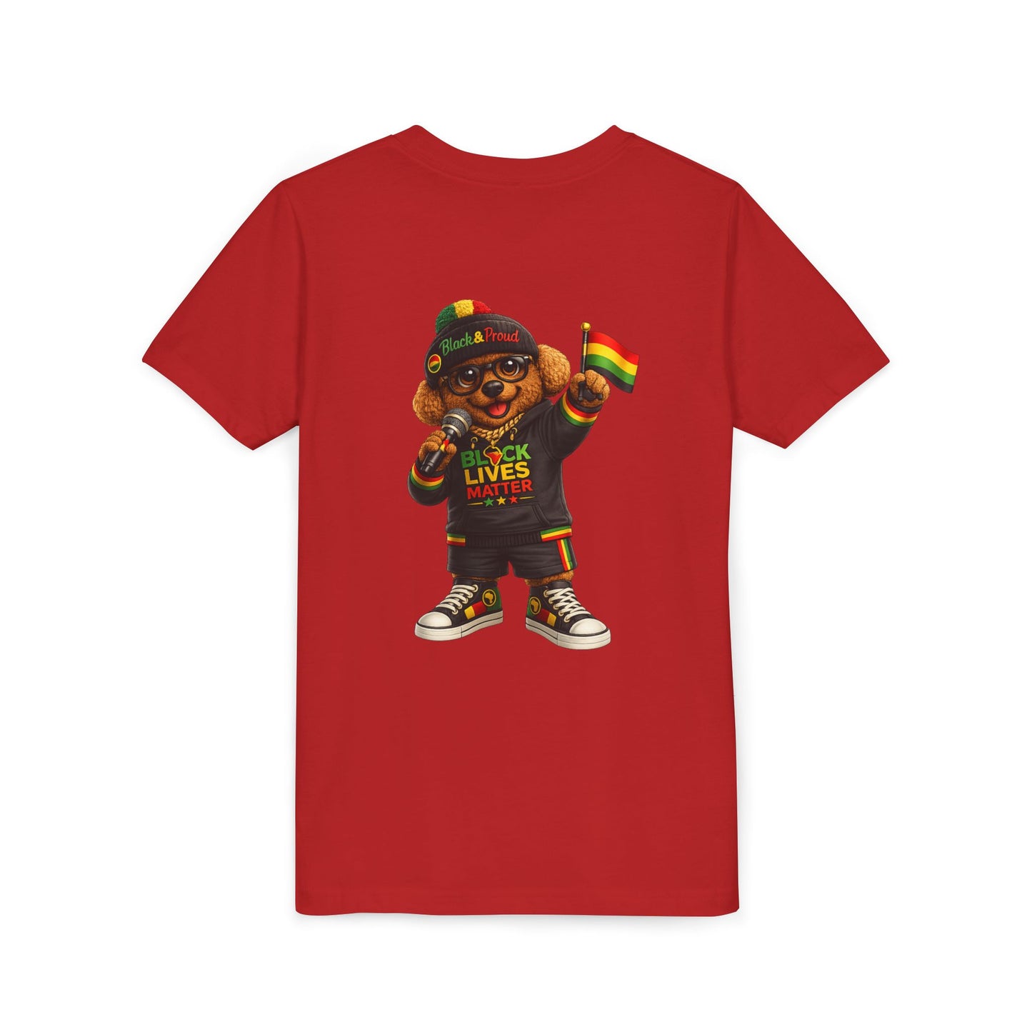 Youth Tee — Kid Bear Black Lives Matter Rasta Flag Shirt
