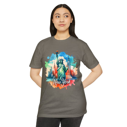 New York Watercolor Statue of Liberty T-Shirt