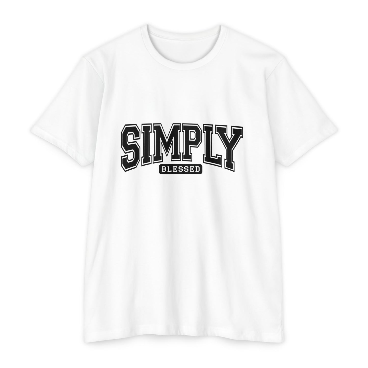 Simply Blessed T-Shirt — Vintage Collegiate Script Faith Tee