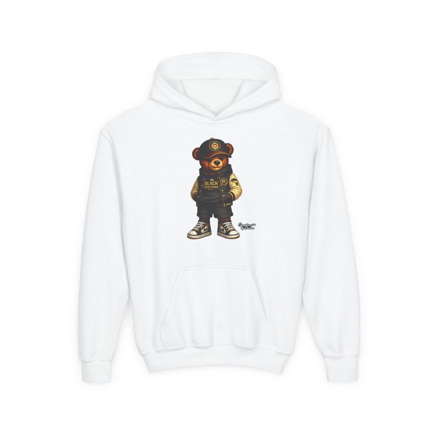 Youth Teddy Bear Hoodie — Cool Streetwear Bear Graphic Sweatshirt