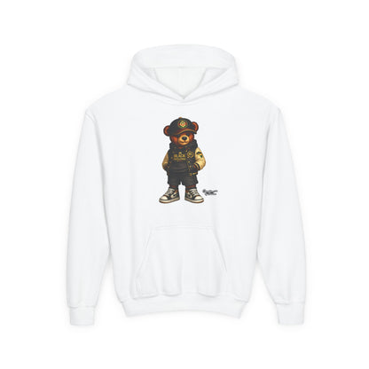 Youth Teddy Bear Hoodie — Cool Streetwear Bear Graphic Sweatshirt