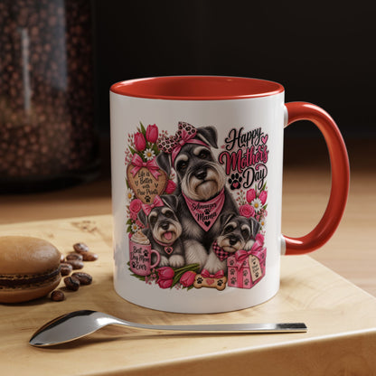 Mother's Day Schnauzer Coffee Mug — Happy Mother’s Day Dog Mom Accent Mug