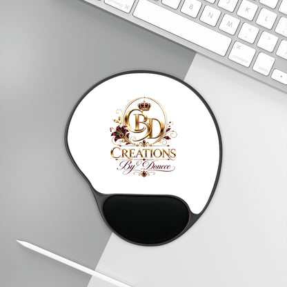 Creations By Donece Logo Mouse Pad with Wrist Rest — Ergonomic Branded Mousepad