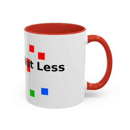 Accent Coffee Mug — 'Different Not Less' Pride-Inclusive Color Block Design (11/15oz)