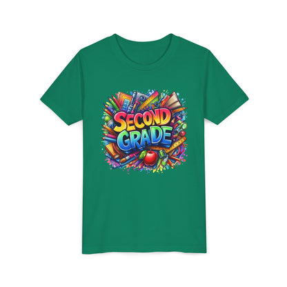 Second Grade Youth Tee — Colorful Back-to-School Kids T-Shirt