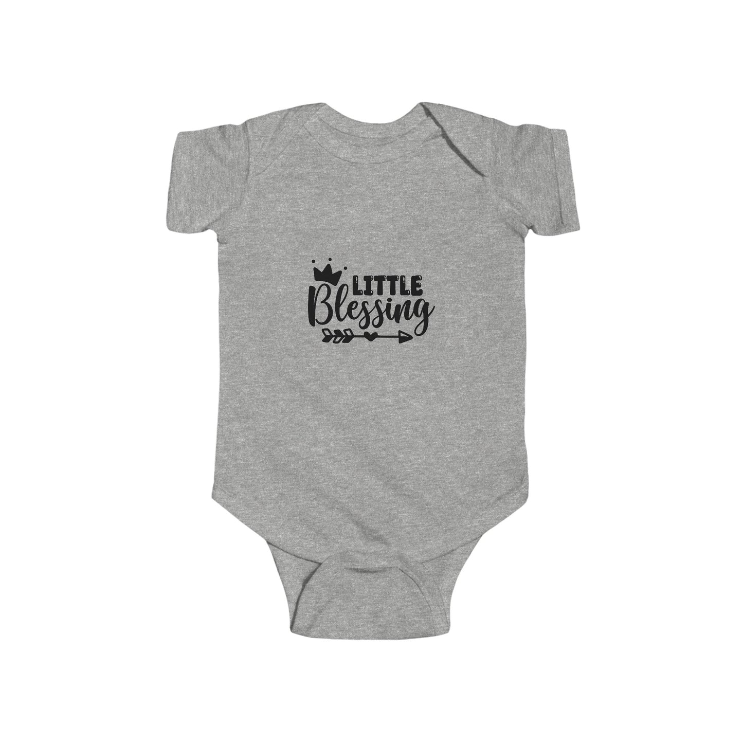Infant Bodysuit "Little Blessing" — Newborn Baby Onesie with Crown Graphic