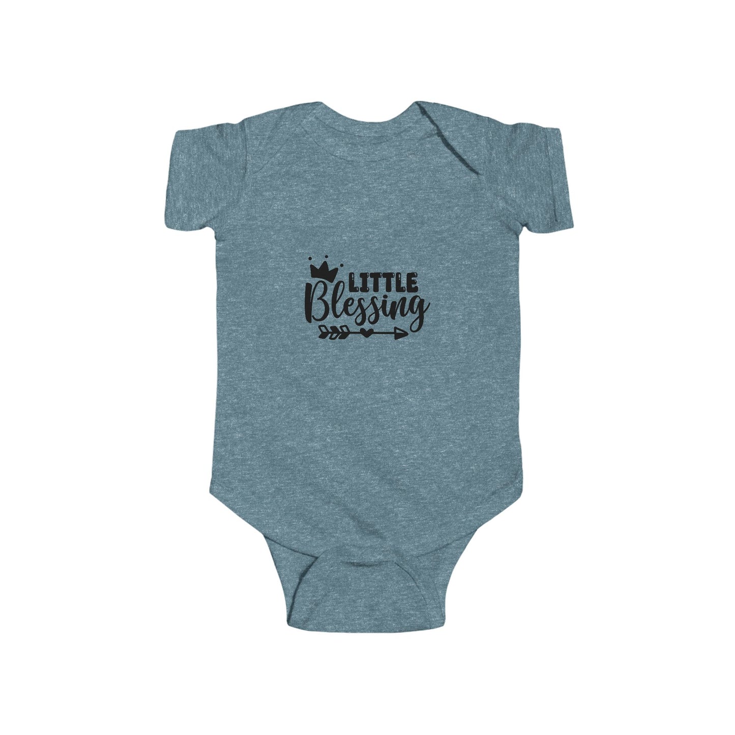 Infant Bodysuit "Little Blessing" — Newborn Baby Onesie with Crown Graphic