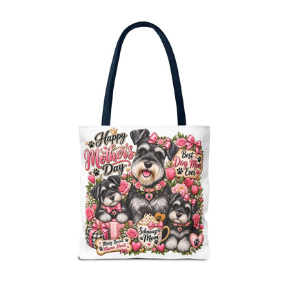 Happy Mother's Day Schnauzer Tote Bag — Best Dog Mom Ever Floral Gift