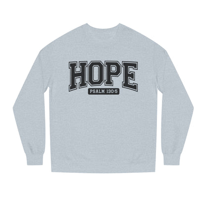 Hope Sweatshirt – 'Psalm 130:5' Inspirational Christian Crewneck