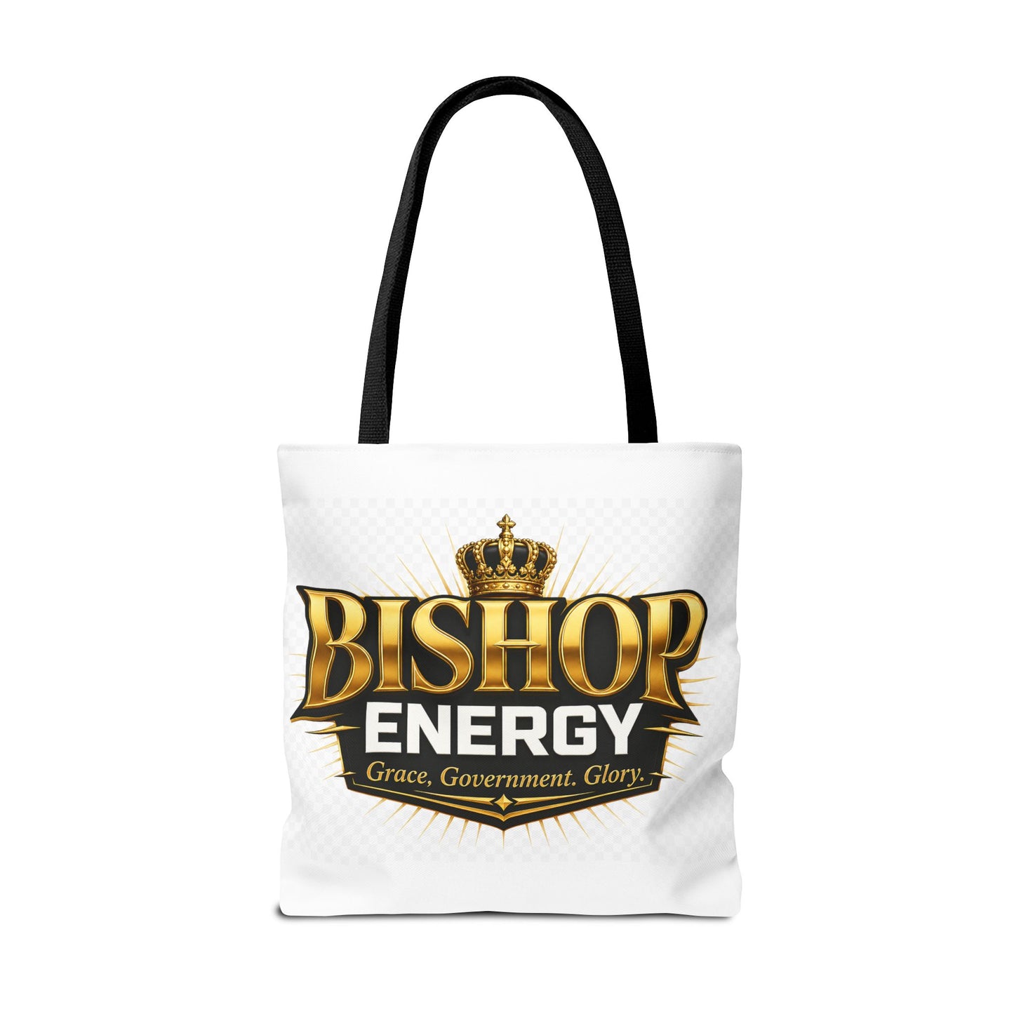Bishop Energy Tote Bag — Gold Crown Logo Tote for Church Leaders & Faith Events