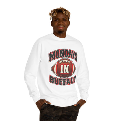 Football Sweatshirt — "Mondays in Buffalo" Crewneck