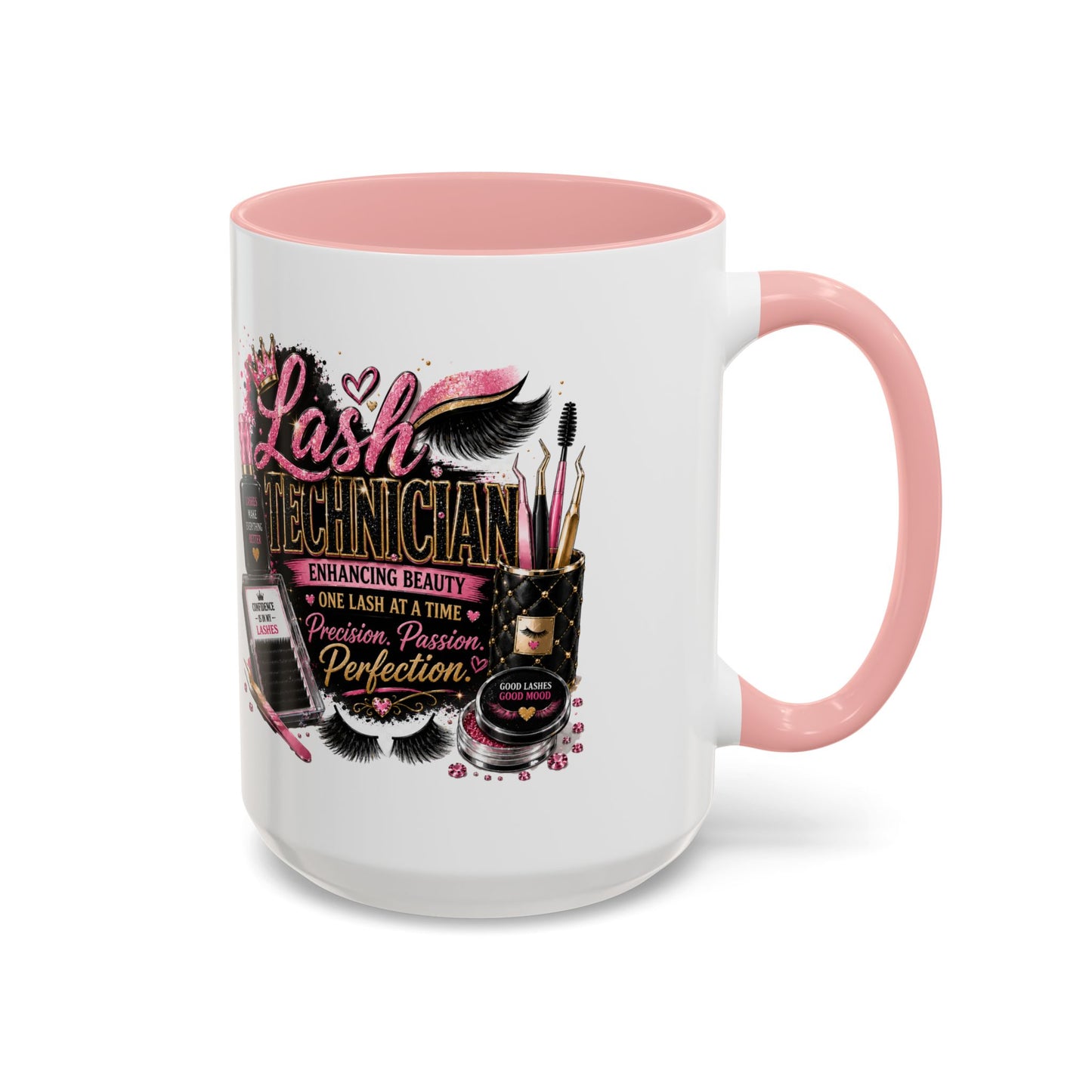 Lash Technician Coffee Mug – 'Enhancing Beauty One Lash at a Time' Accent Mug