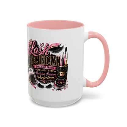 Lash Technician Coffee Mug – 'Enhancing Beauty One Lash at a Time' Accent Mug