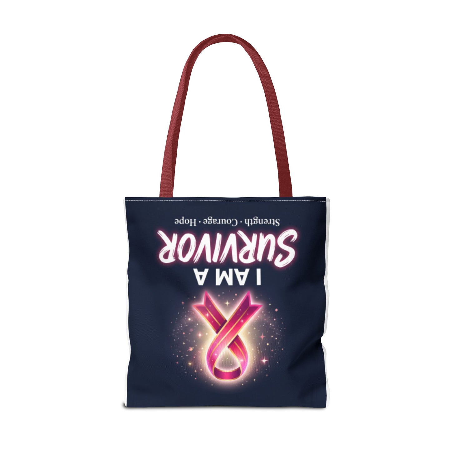 Survivor Ribbon Tote Bag — "I Am A Survivor" Breast Cancer Awareness Tote