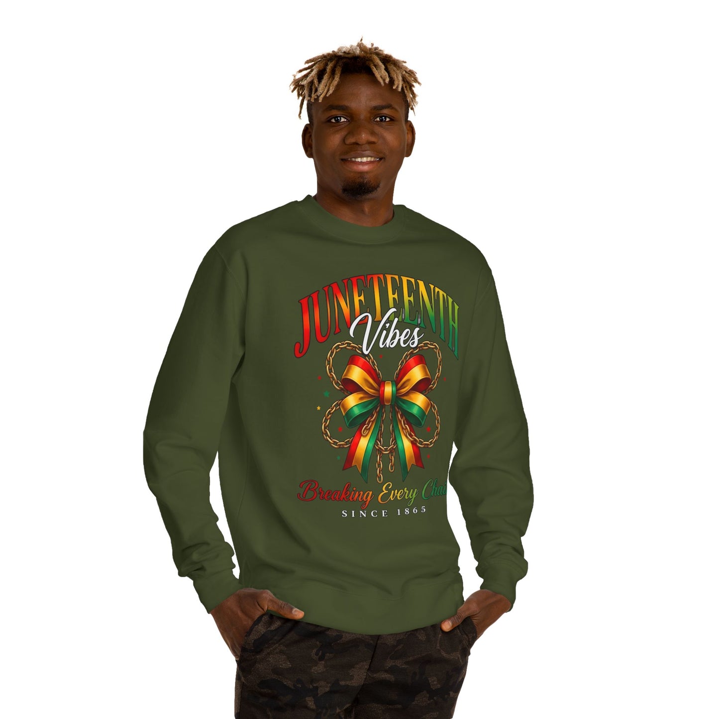 Juneteenth Crewneck Sweatshirt — "Breaking Every Chain" Celebration Pullover