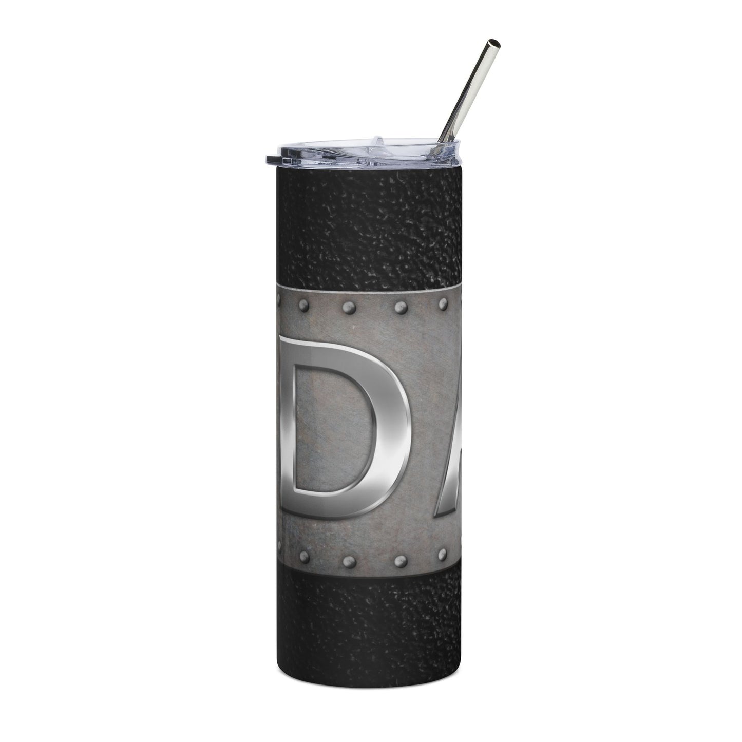 Steel Rivet Monogram Tumbler — 20oz Stainless Insulated Cup (Letter A/D)