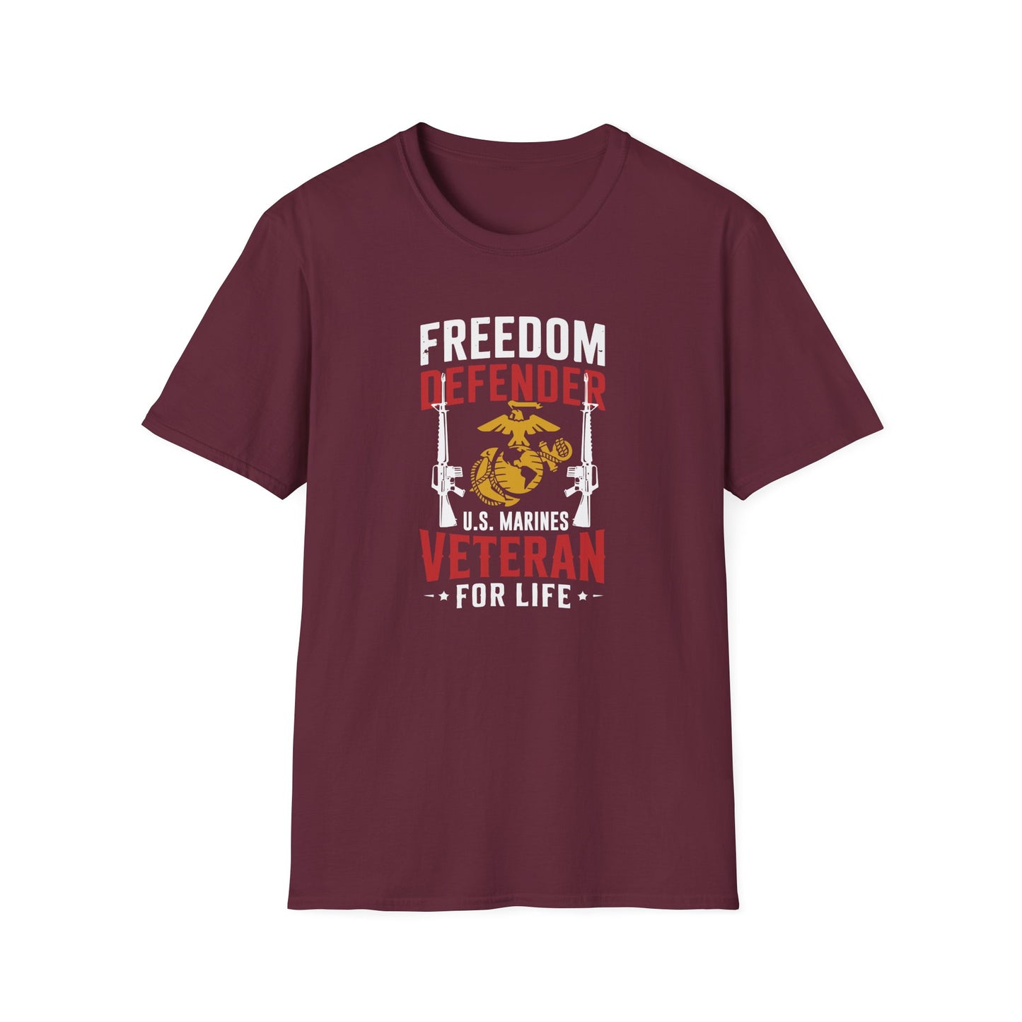 Freedom Defender U.S. Marines Veteran  For Life T-Shirt