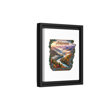 Arkansas Scenic State Map Canvas — "The Natural State" Framed Wall Art