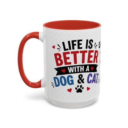 Dog and Cat Coffee Mug — 'This Is My Healer I'm A Cat' Cute Pet Lover Accent Mug (11/15oz)