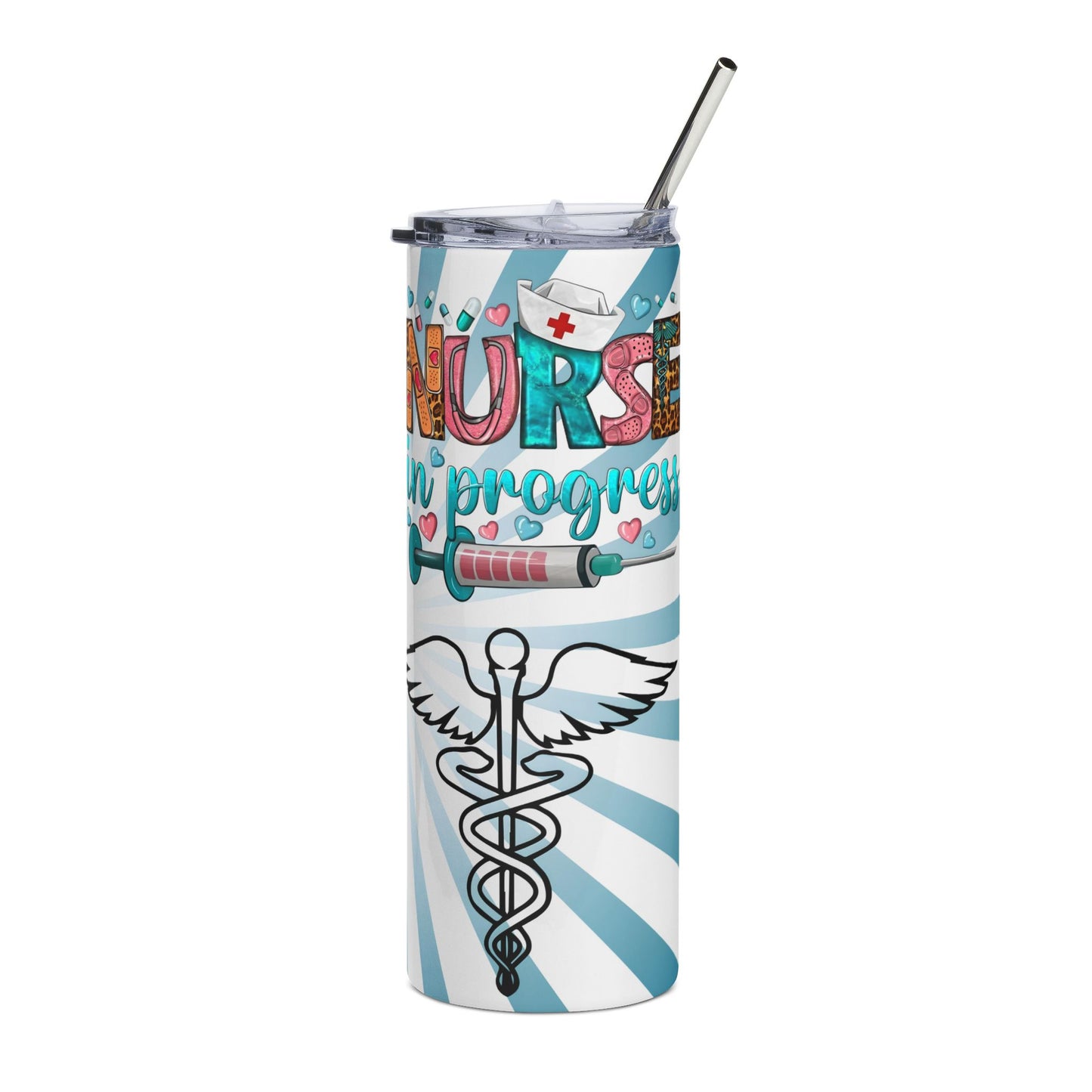 Artist Nurse 20oz Stainless Steel Tumbler — 'Nurse in Progress' Illustrated Medical Travel Cup