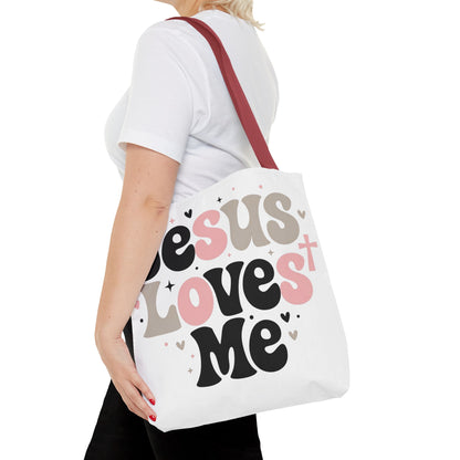 Jesus Loves Me Tote Bag - Faith-Inspired Christian Scripture Canvas Tote