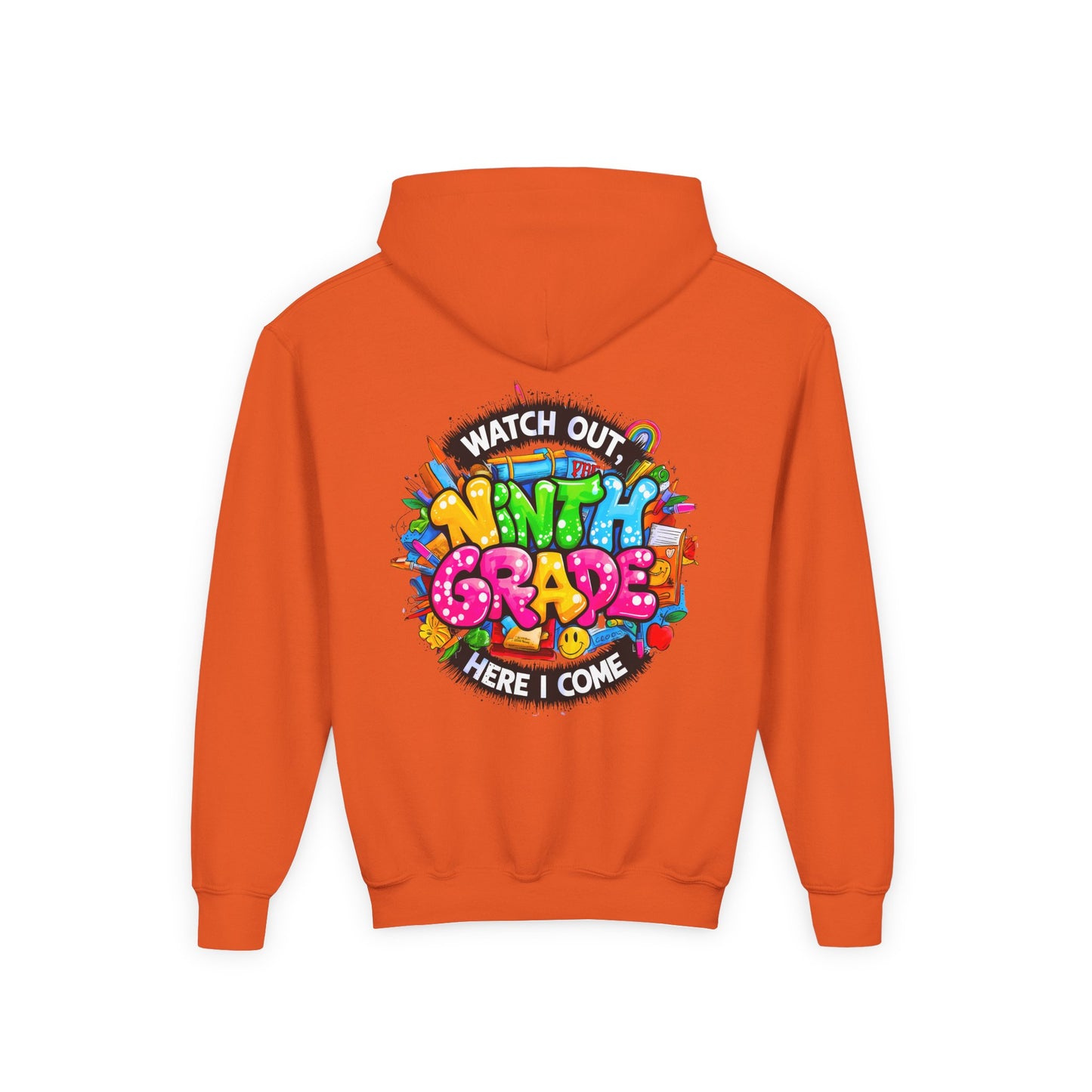 Kids' 4th Grade Hoodie – "Watch Out 4th Grade Here I Come" Colorful Back-to-School Sweatshirt