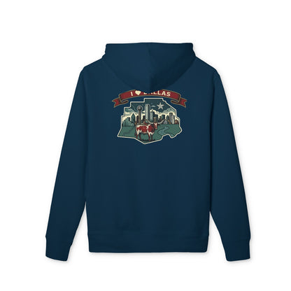 Dallas Skyline Hoodie — Retro Cowboy Boots Cityscape Sweatshirt