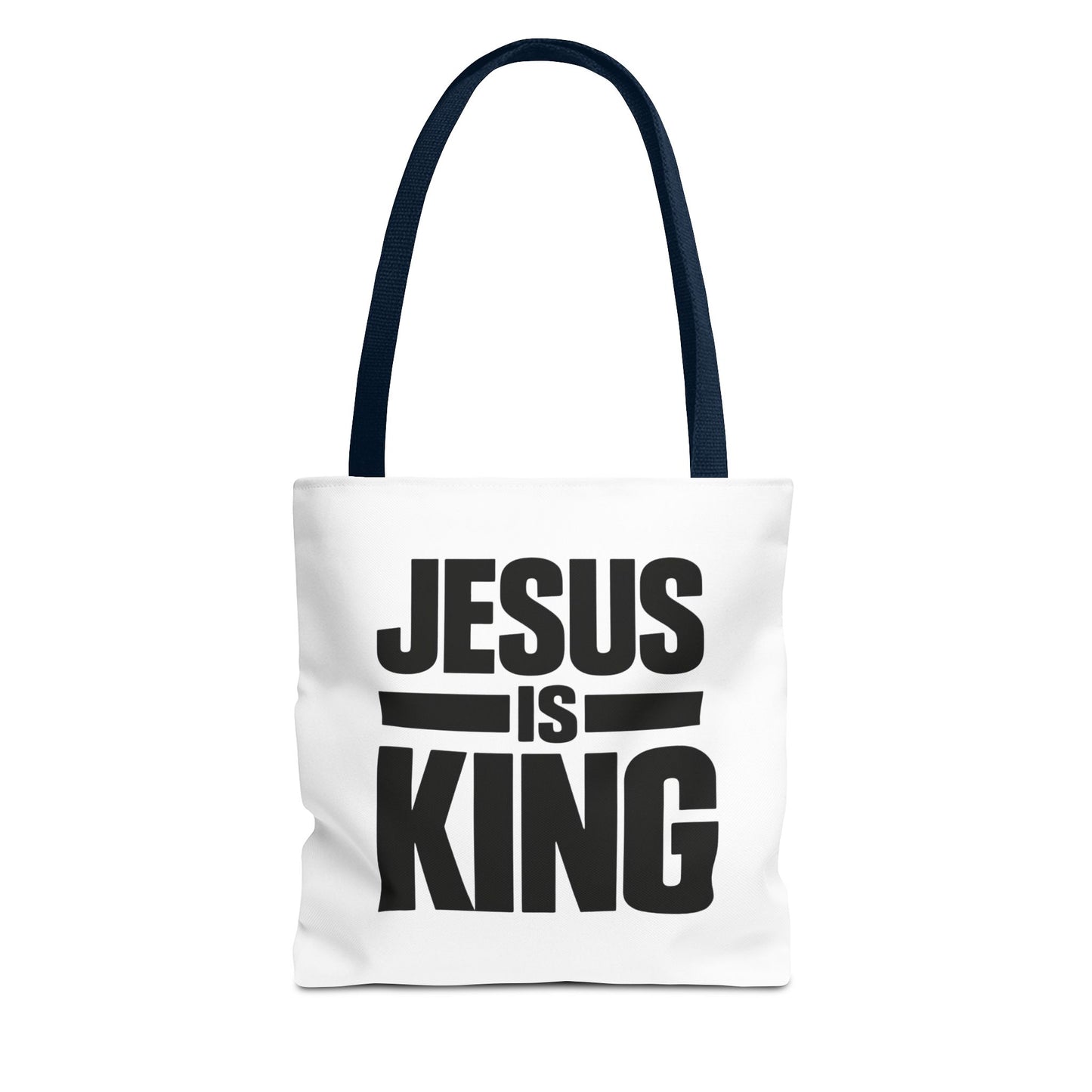 Jesus Is King Tote Bag - Christian Faith Canvas Grocery & Church Book Bag