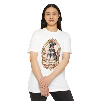 Miniature Schnauzer Floral Portrait T-Shirt